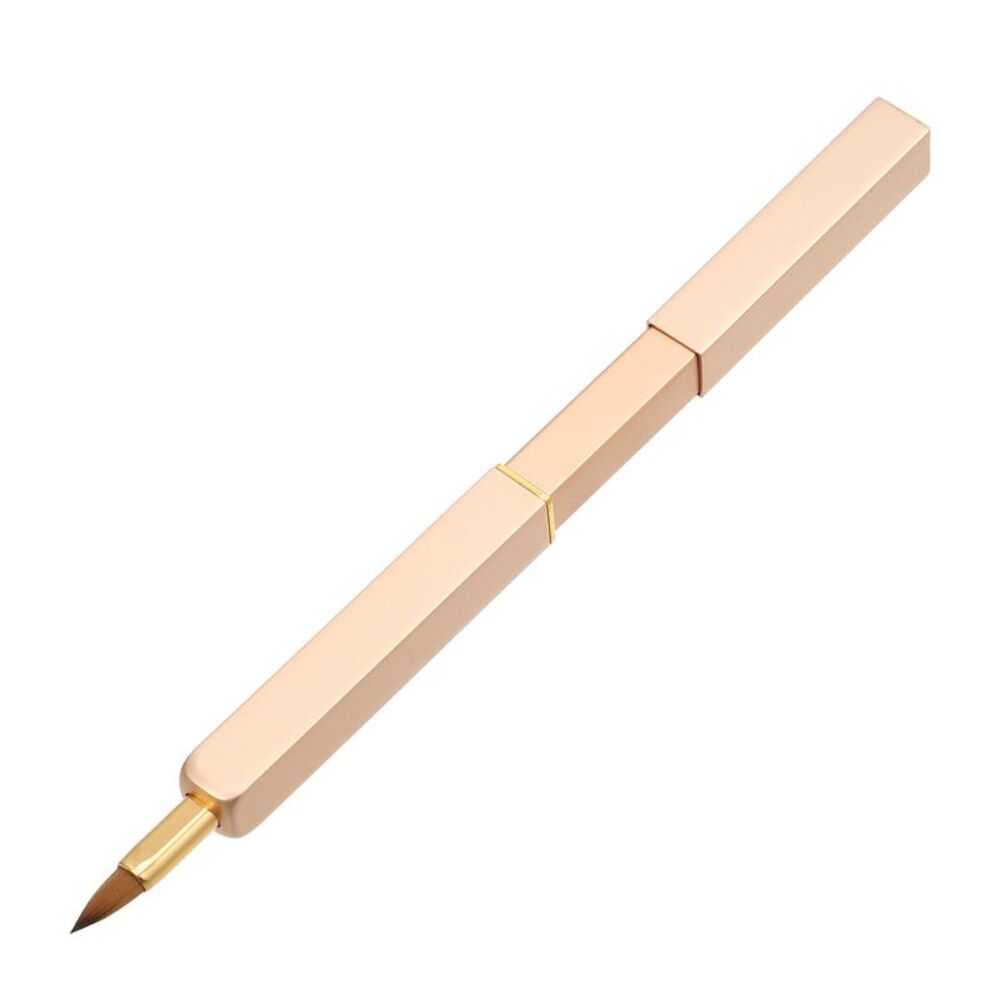 Square Shape Lipstick Concealer Smudger Brush Makeup Brush Tool Set Gold Tone